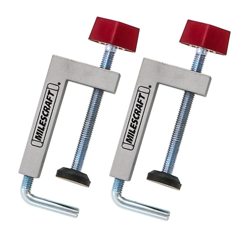 Milescraft 4009 Fence Clamps - 2 pack Universal Clamps with 3/8" Rod for Table Saws, Mitre Saws, Router Tables and Clamping Squares - Image 1